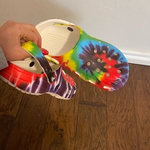 Size 8.5 rainbow crocs